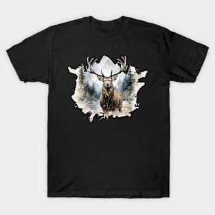 Elk deer nature Scandinavian forest T-Shirt